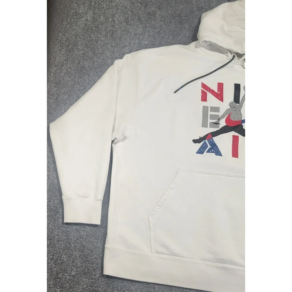 Nike Air Jordan Legacy AJ4 IV 4 What The Retro Hoodie White Cement Blue Size 3XL - Picture 3 of 13
